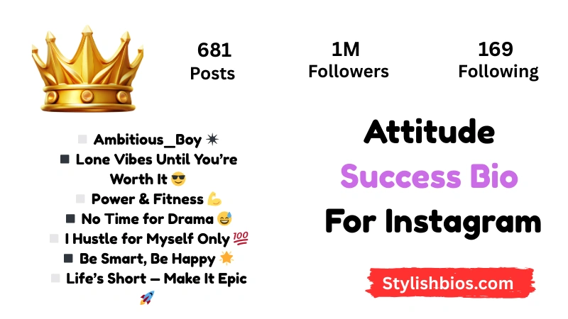 Attitude Success Bio For Instagram