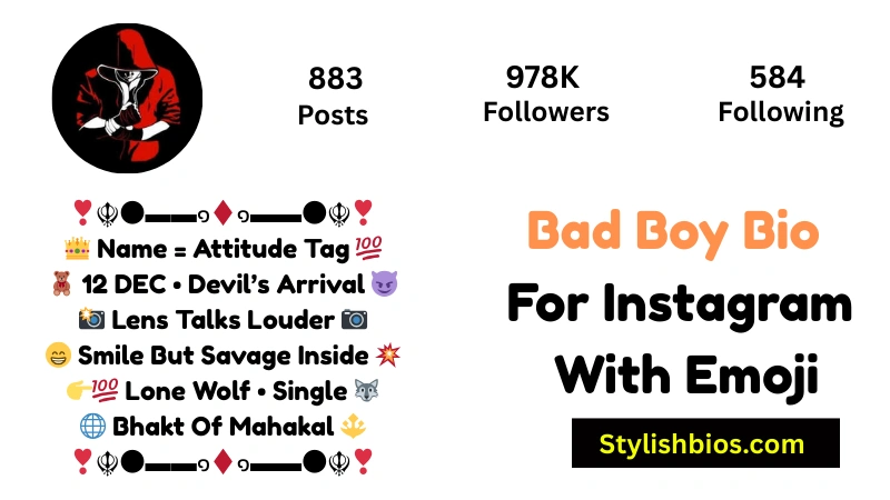 Bad Boy Bio For Instagram With Emoji