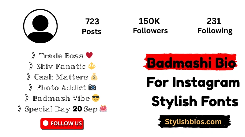Badmashi Bio For Instagram Stylish Fonts