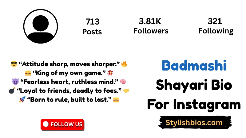 Badmashi Shayari Bio For Instagram