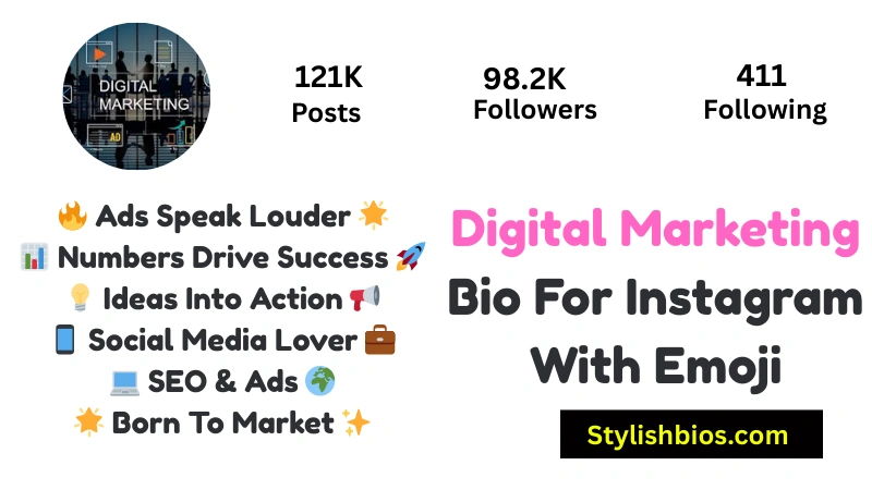 Digital Marketing Bio For Instagram With Emoji