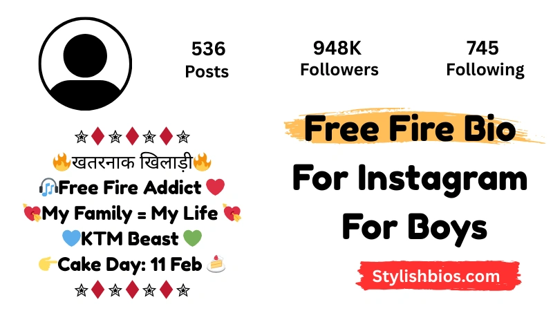 Free Fire Bio For Instagram For Boys