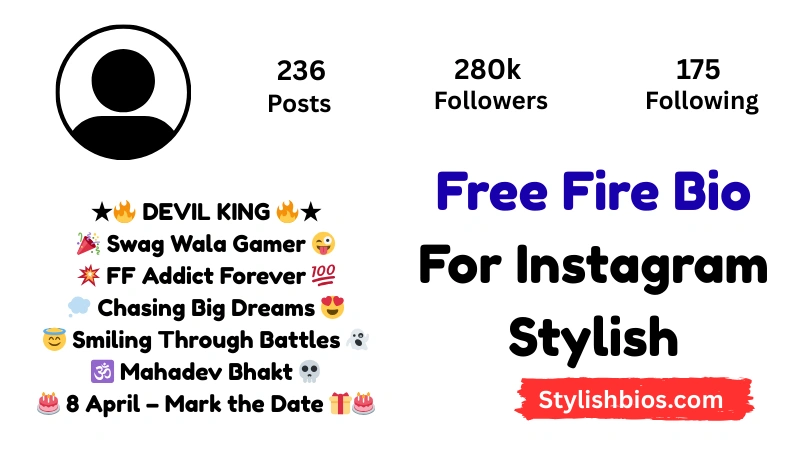 Free Fire Bio For Instagram Stylish