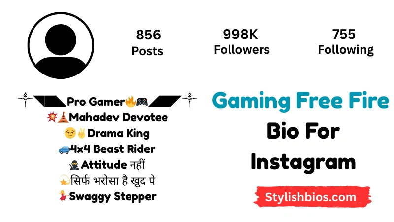 Gaming Free Fire Bio For Instagram