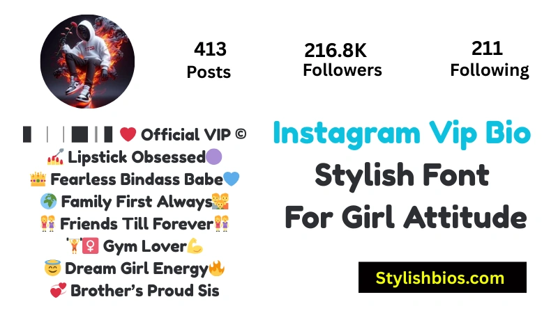 Instagram Vip Bio Stylish Font For Girl Attitude