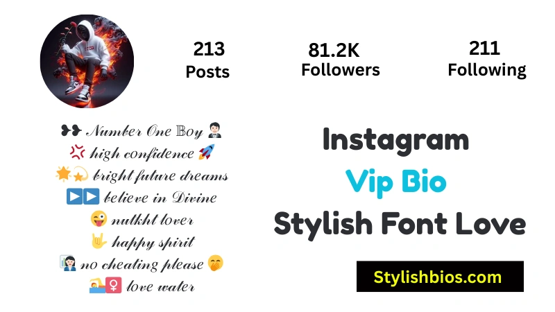 Instagram Vip Bio Stylish Font Love