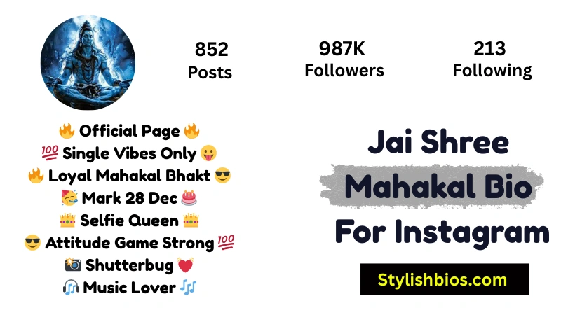 Jai Shree Mahakal Bio For Instagram