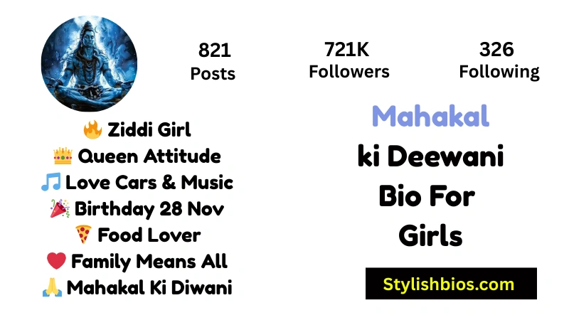Mahakal ki Deewani Bio For Girls
