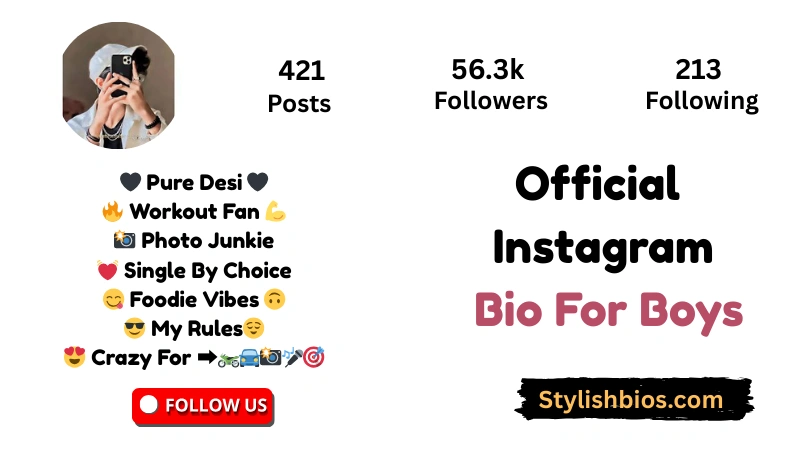 Official Instagram Bio For Boys