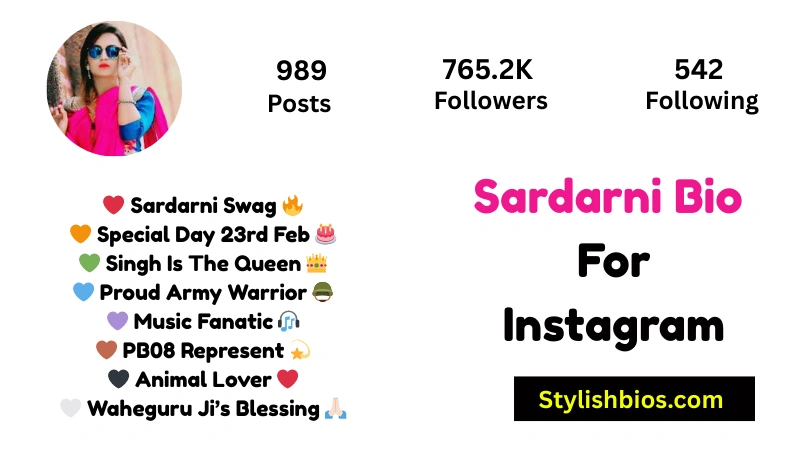 Sardarni Bio For Instagram