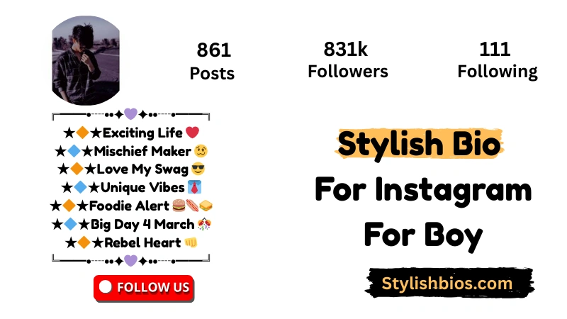 Stylish Bio For Instagram For Boy