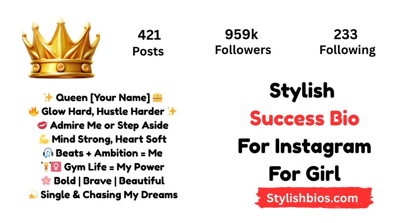 Stylish Success Bio For Instagram For Girl
