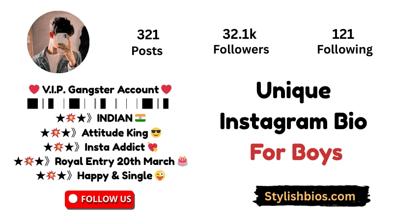 Unique Instagram Bio For Boys