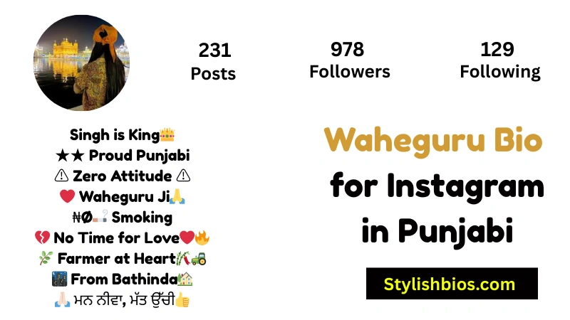 Waheguru Bio for Instagram in Punjabi