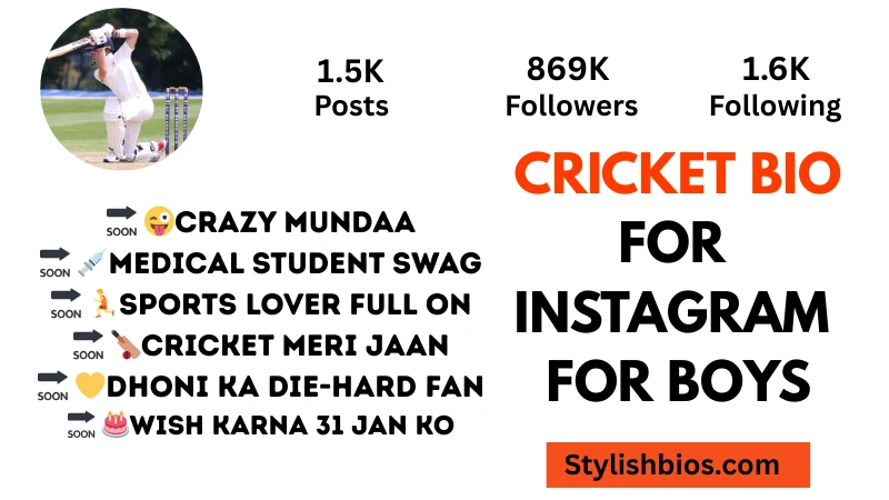 cricket bio for instagram for boys