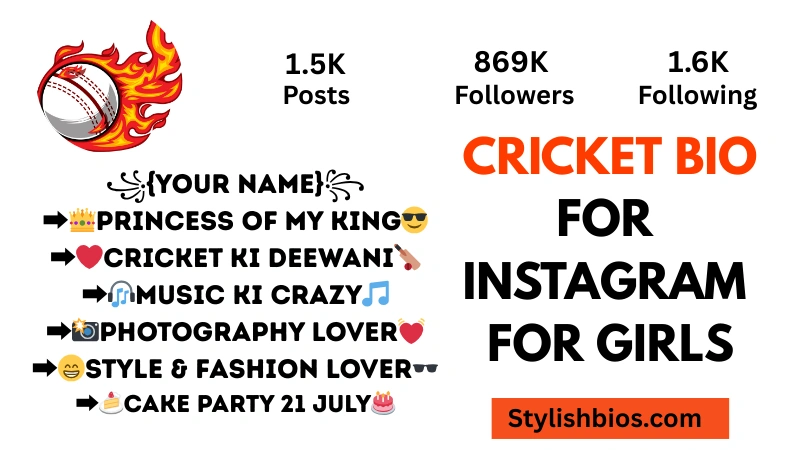 cricket bio for instagram for girls