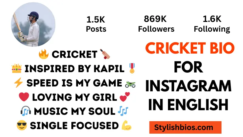 cricket bio for instagram in english