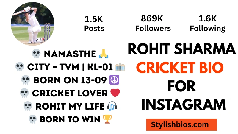 cricket bio for instagram rohit sharma