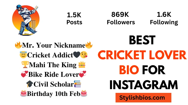 cricket lover bio for instagram