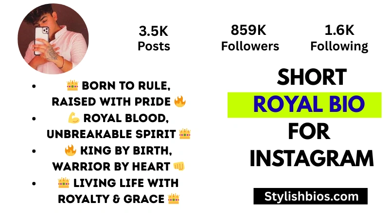 short royal bio for Instagram