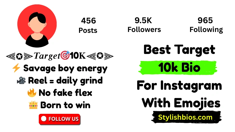 target 10k bio for instagram with emojies