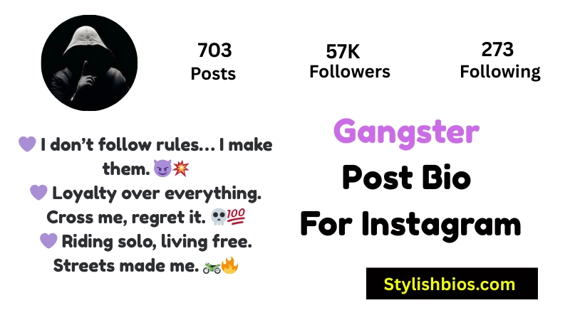 Gangster Post Bio For Instagram