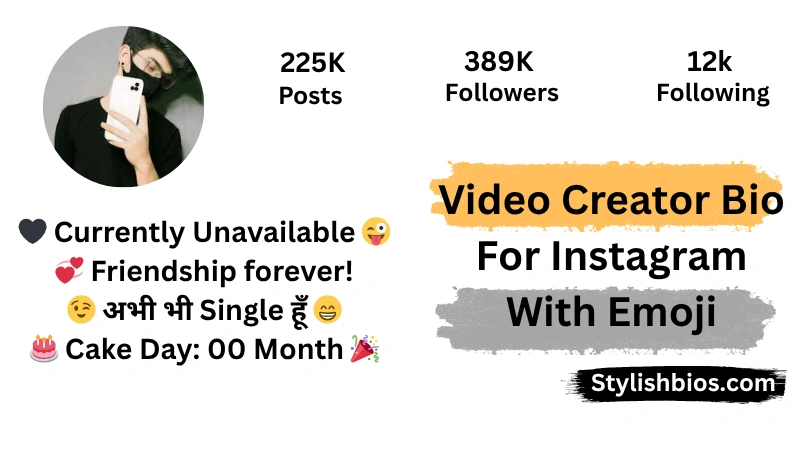 Video Creator Bio For Instagram With Emoji