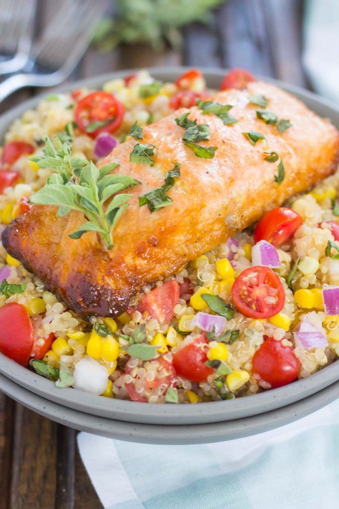 🍯 Honey Garlic Salmon Quinoa Power Bowls