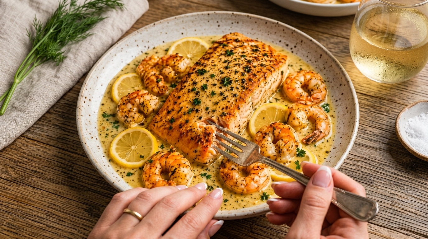 Creamy Garlic Salmon with Shrimp: A Luxurious Seafood Dinner RecipeIntroduction