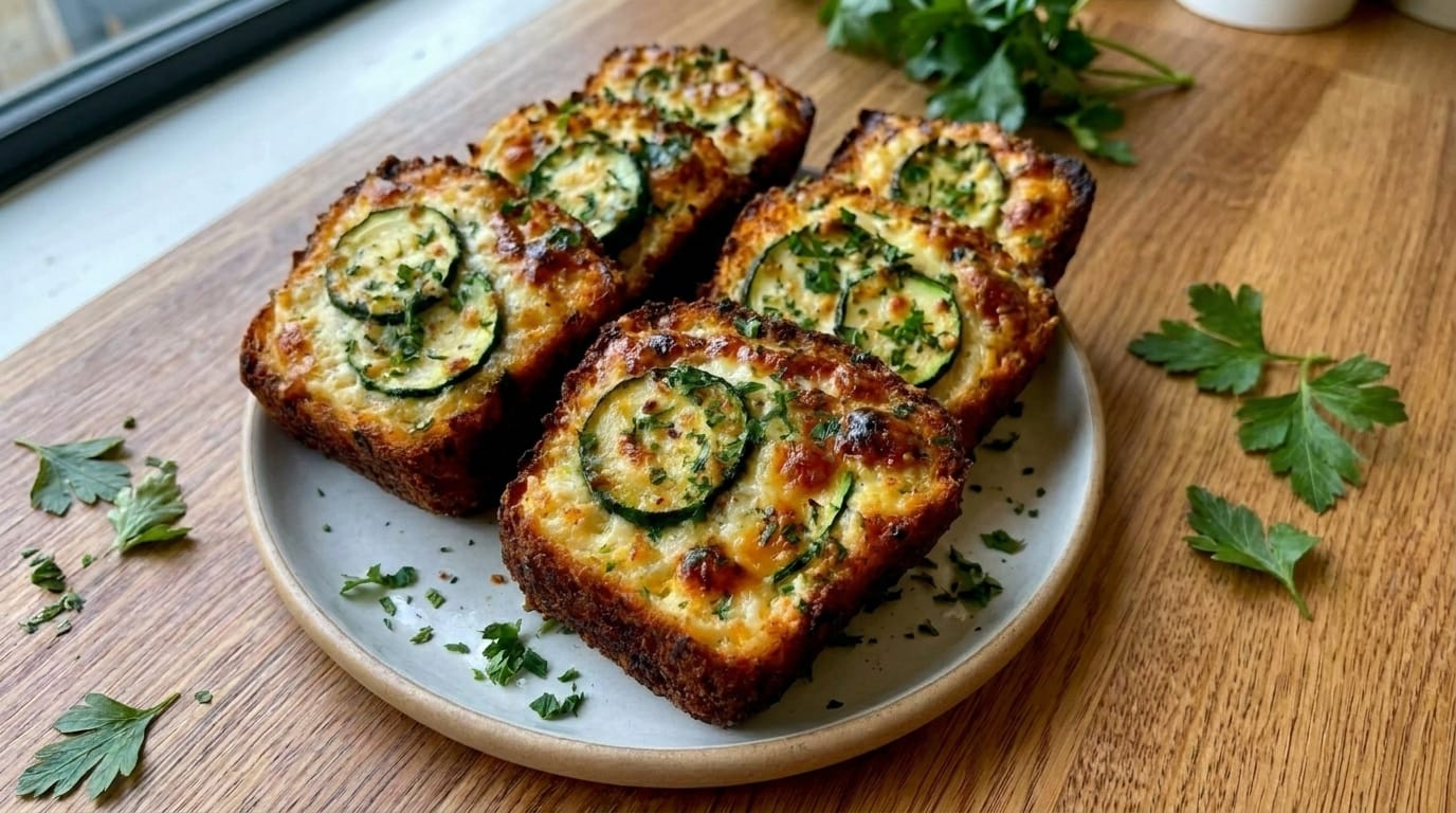 Easy Savory Cottage Cheese Zucchini Bread Slices Recipe – Moist, Cheesy, and Flavor-Packed