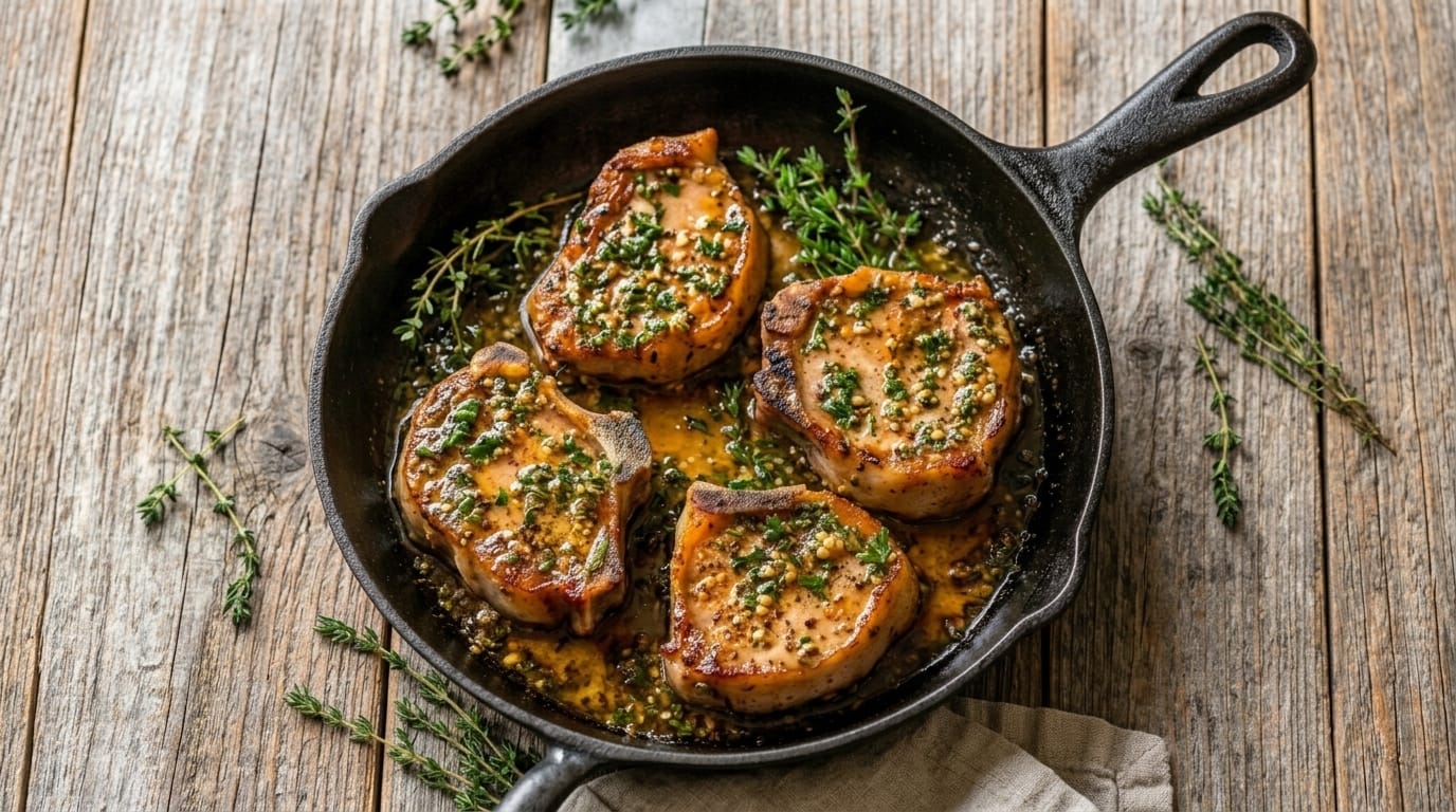 Garlic Herb Butter Pork Chops