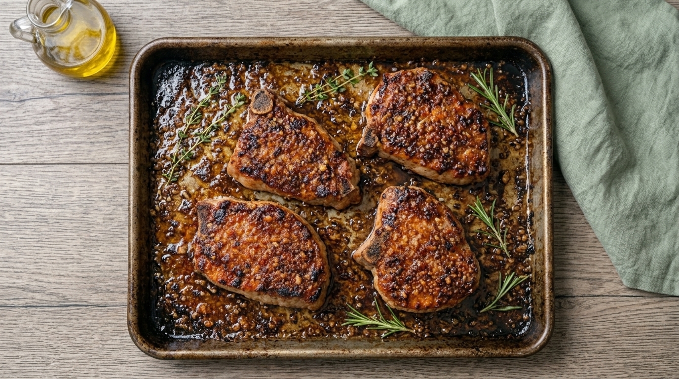 Garlic Brown Sugar Baked Pork Chops