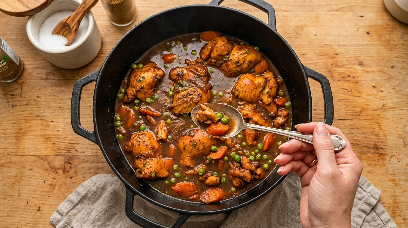 Braised Chicken Thighs with Vegetables: A Rich and Comforting One-Pan Dinner Recipe