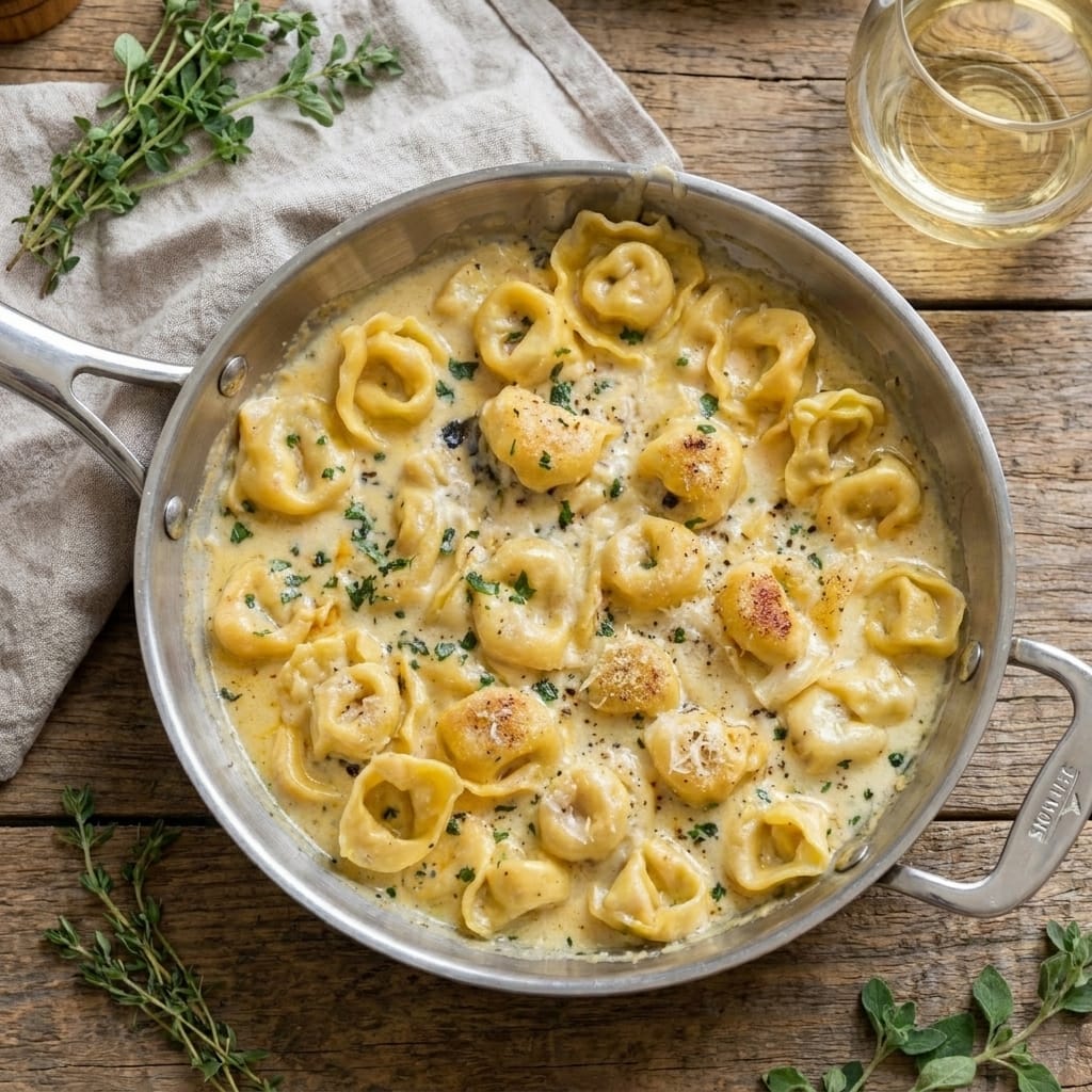 Easy Creamy Garlic Parmesan Tortellini Recipe – Rich, Cheesy, and Ready Fast