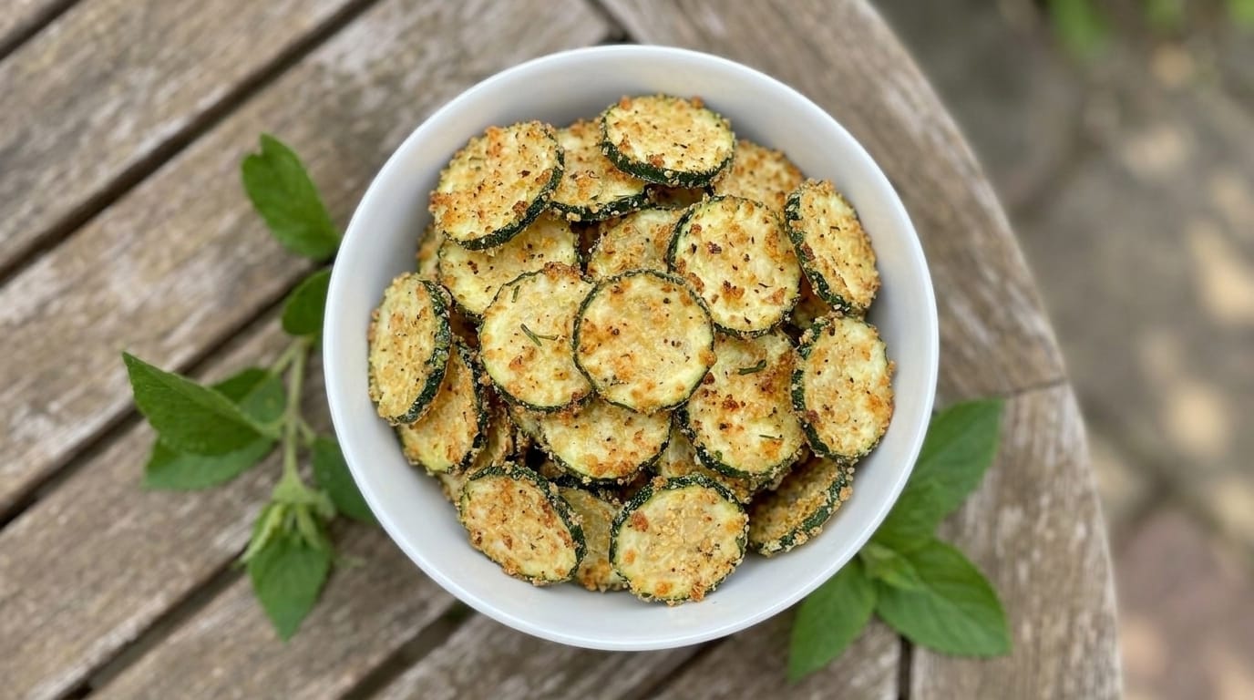 Easy Crispy Garlic Parmesan Zucchini Chips Recipe – Crunchy, Cheesy, and Oven-Baked