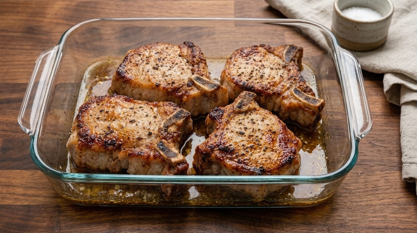 Garlic Butter Baked Pork Chops