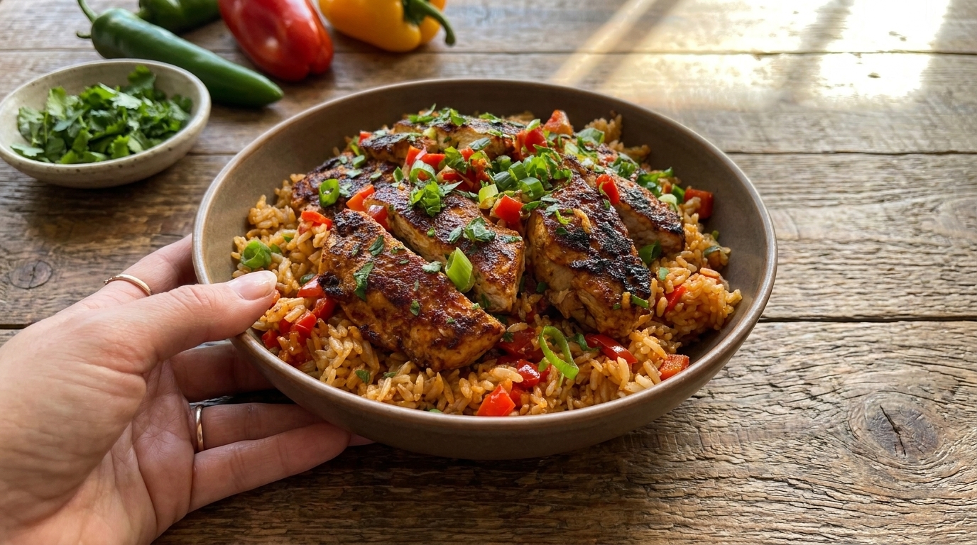 Spicy Grilled Chicken with Mexican-Style Fiesta Rice