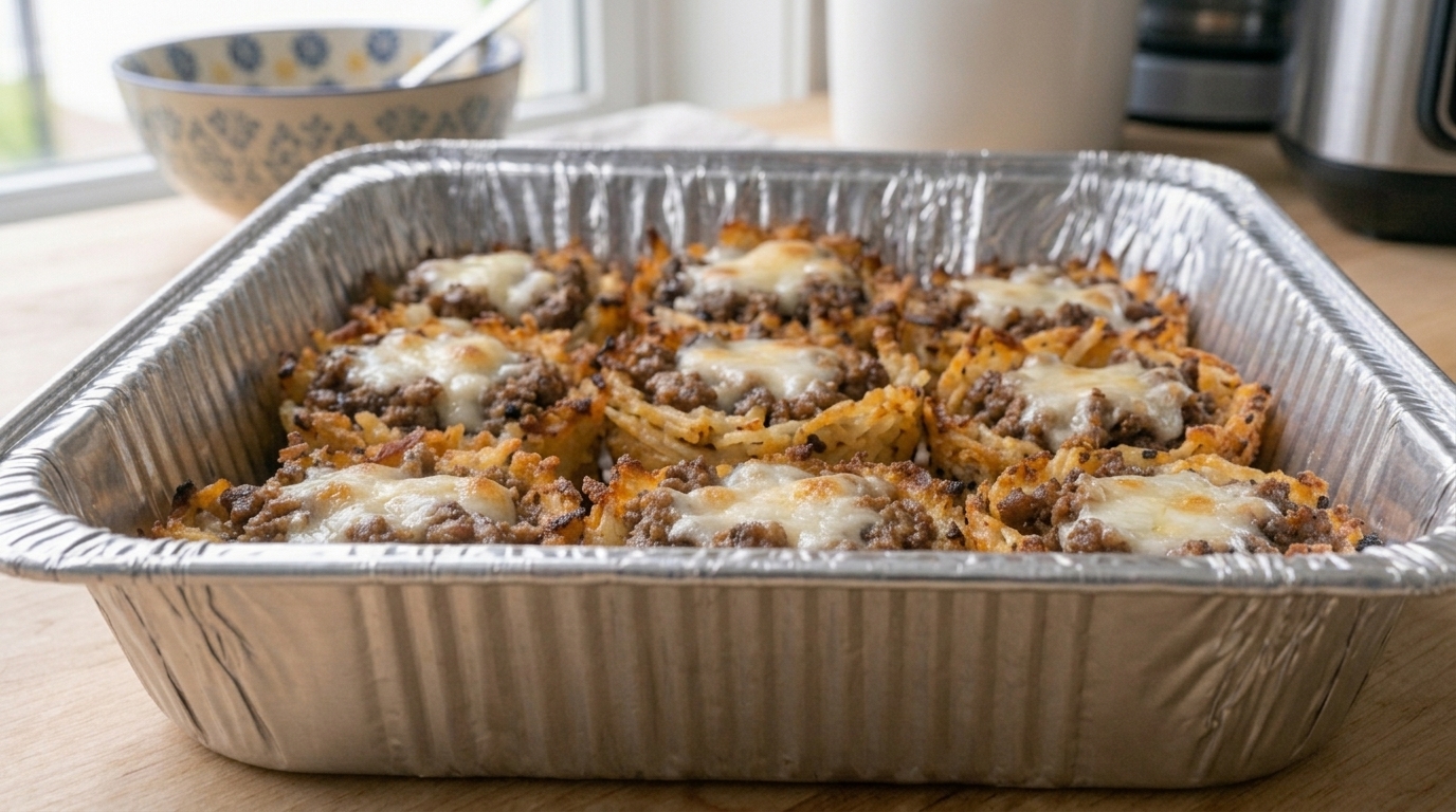 Crispy Hash Brown Beef Cups