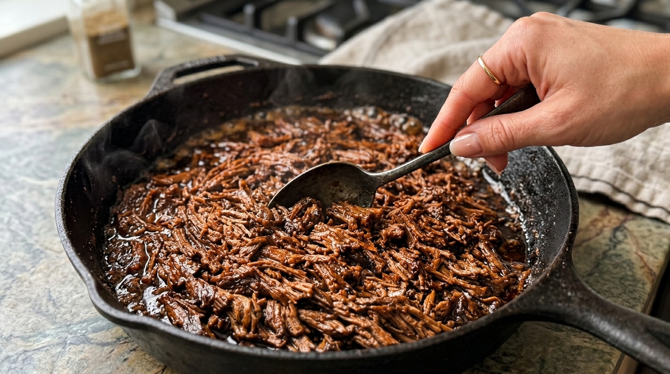 Slow-Cooked Shredded BBQ Beef (Tender Pulled Beef in Rich Smoky Sauce)