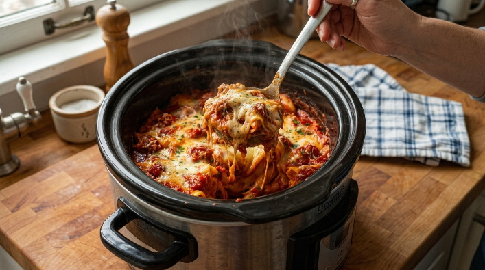 Easy Slow Cooker Chicken Parmesan – Tender, Cheesy & Smothered in Rich Tomato Sauce