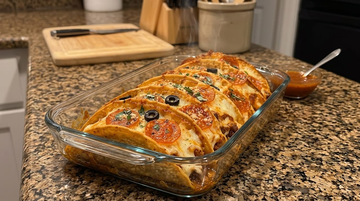 Easy Cheesy Baked Tacos Recipe – Crispy, Beefy & Loaded with Melted Cheese