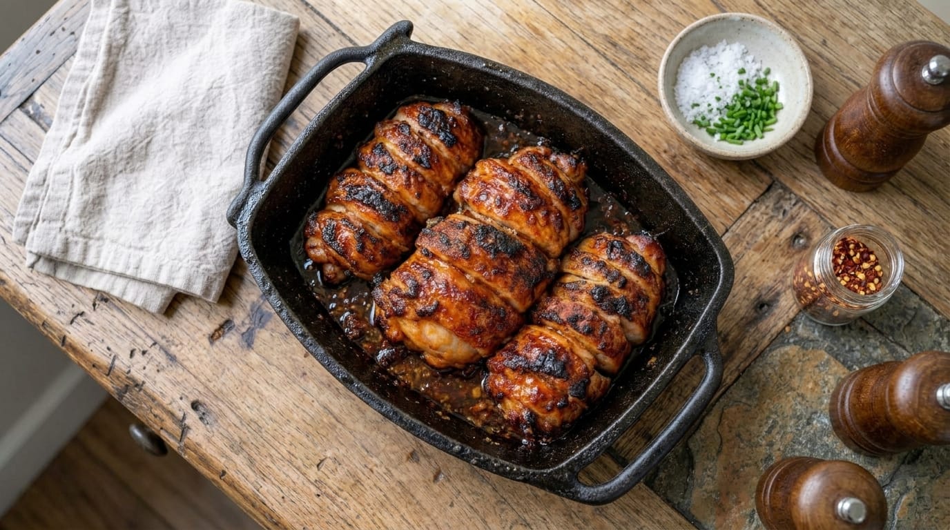 Easy Sticky Honey Garlic Chicken Thighs Recipe – Juicy, Caramelized, and Packed with Sweet Savory Flavor
