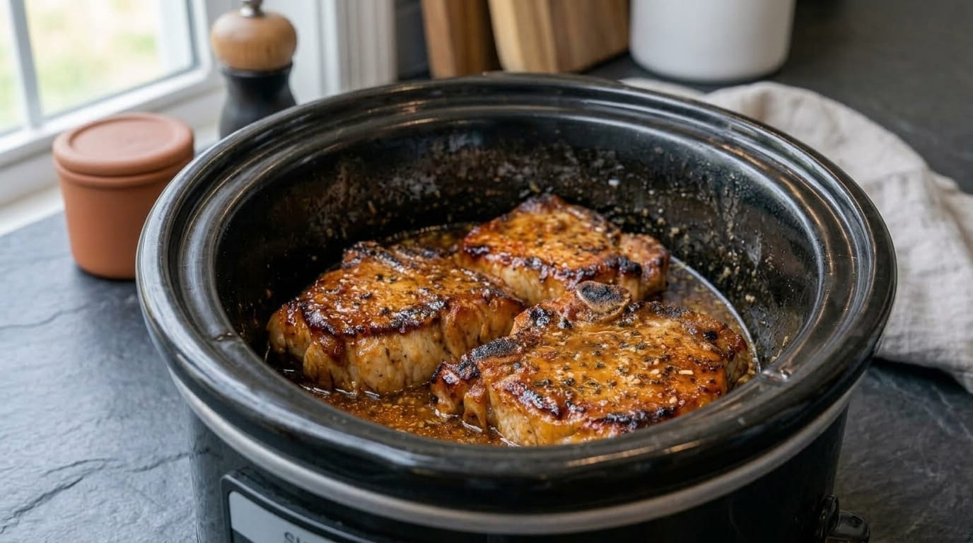 Easy Slow Cooker Honey Garlic Pork Chops Recipe – Tender, Juicy, and Glazed with Sweet Savory Sauce