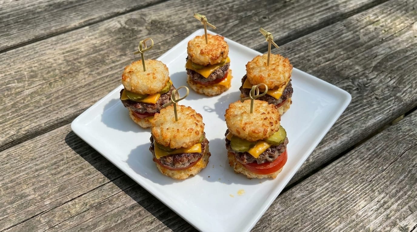 Easy Mini Tater Tot Cheeseburgers Recipe – Crispy, Cheesy, and Fun Bite-Sized Sliders