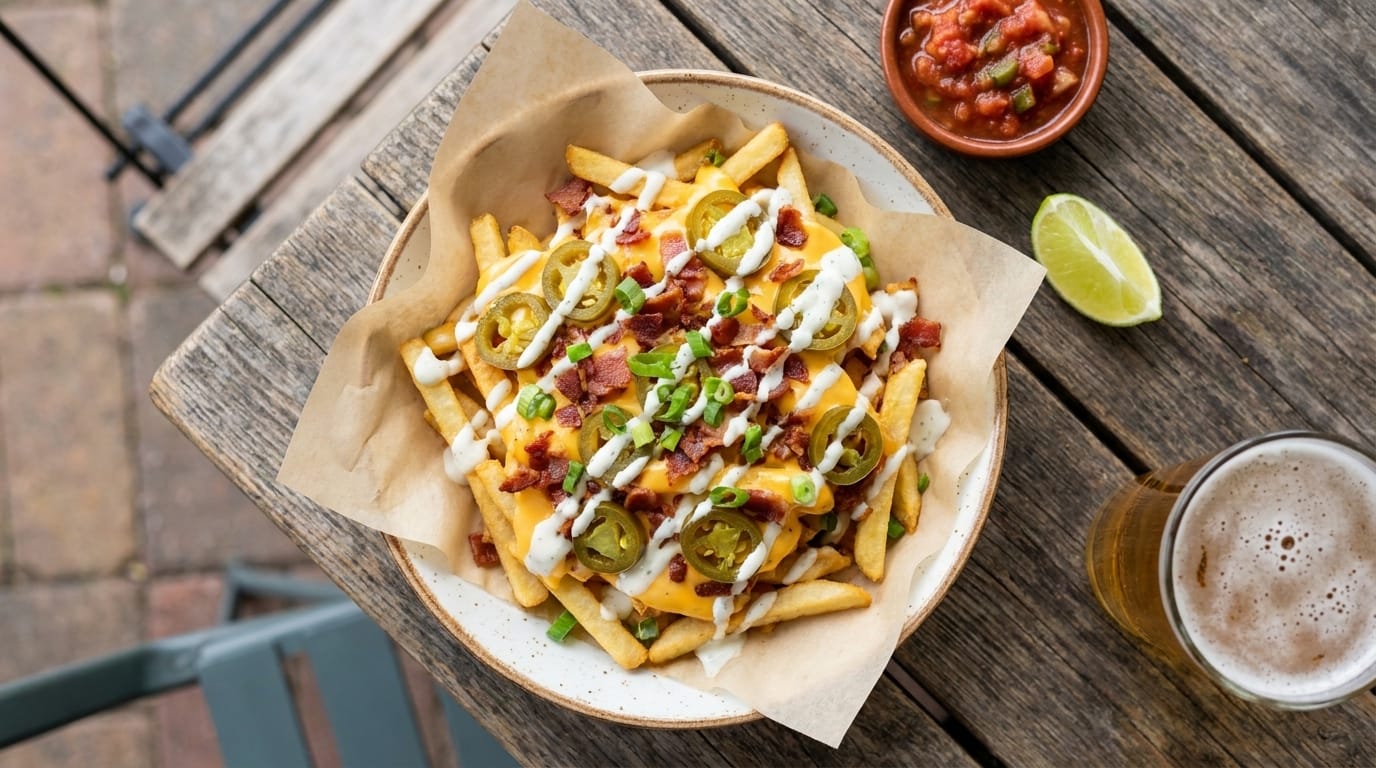 Easy Loaded Bacon Ranch Fries Recipe – Crispy Fries Topped with Cheese, Bacon, and Creamy Ranch Flavor