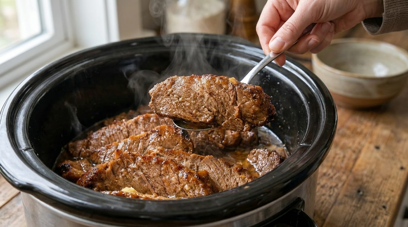 Slow Cooker Garlic Butter Steak Bites – Tender, Juicy & Full of Rich Garlic Herb Flavor