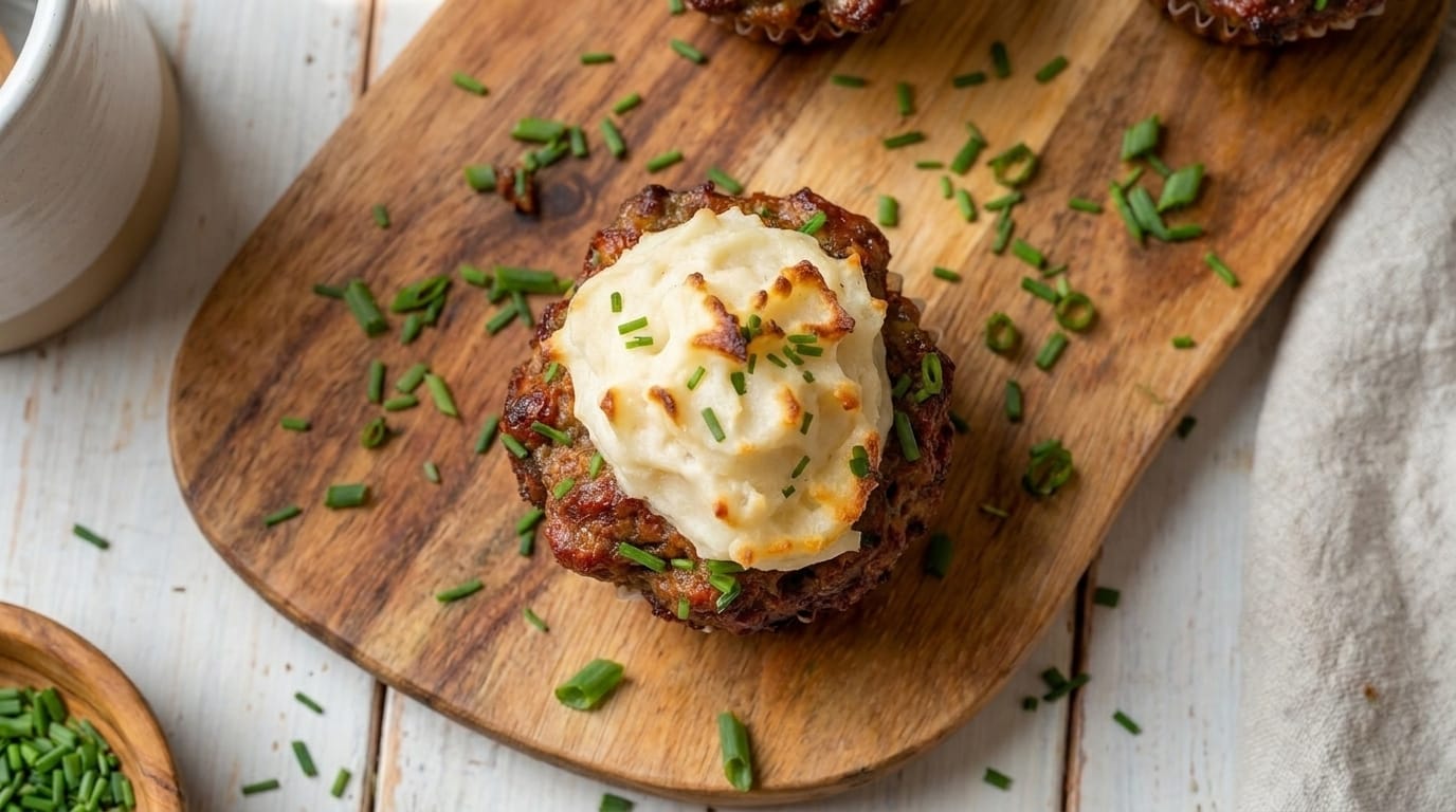 Easy Meatloaf Cupcakes with Whipped Potato Topping Recipe – Fun, Comforting, and Family-Friendly