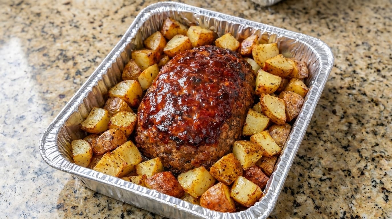 Ultimate Glazed Meatloaf and Roasted Potatoes