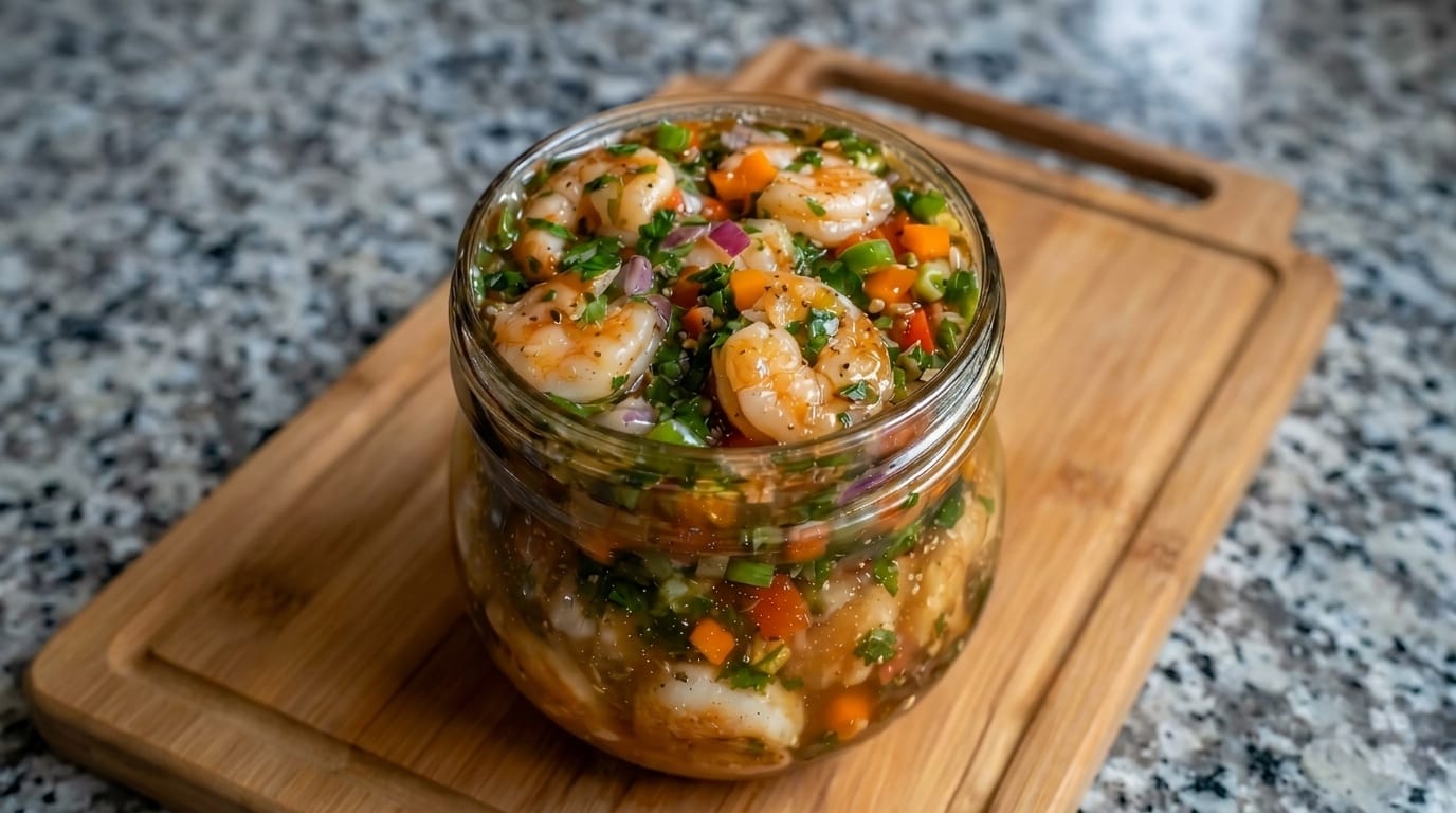 Ultimate Marinated Seafood Shrimp Jar