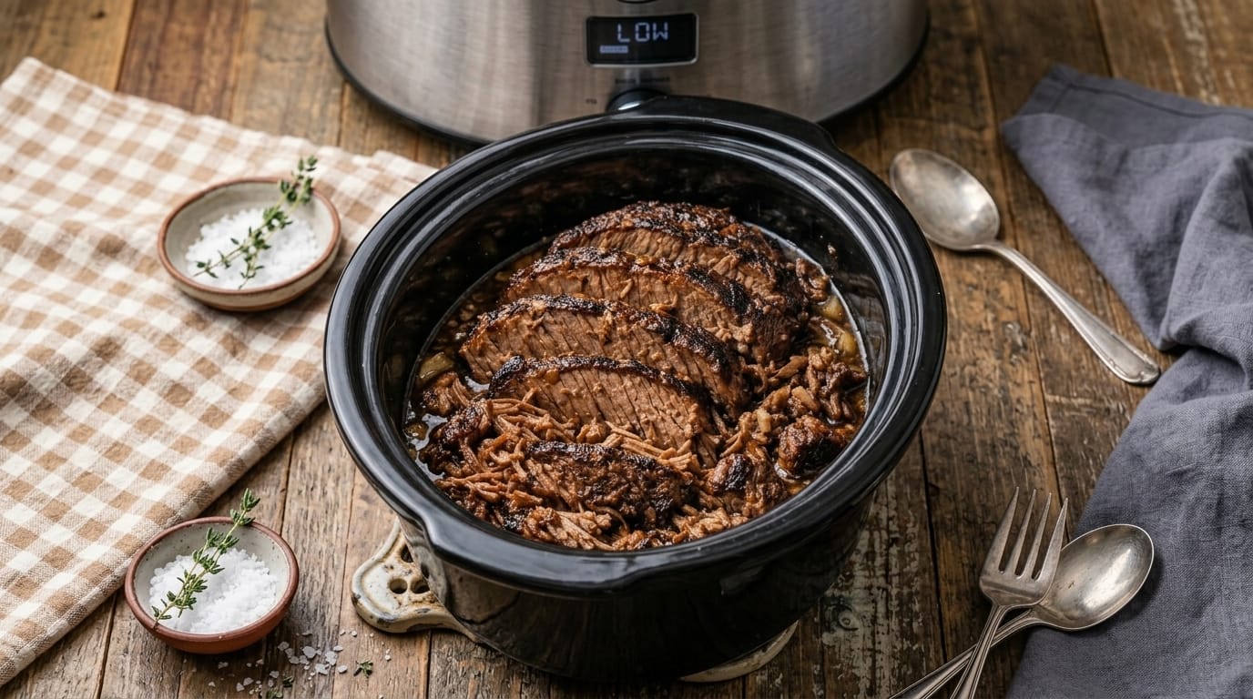 Slow Cooker Garlic Butter Beef Roast – Tender, Juicy & Fall-Apart Comfort Food